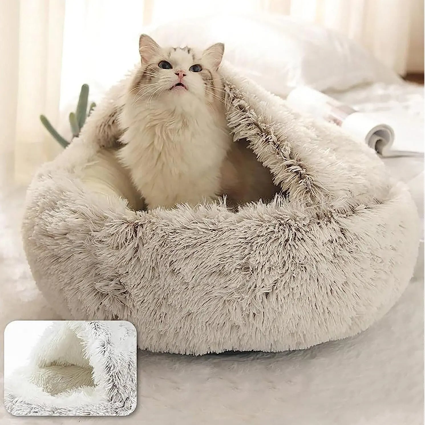 Soft Plush Round Cat Bed Taylered PicksTaylerpicks.myshopify.com